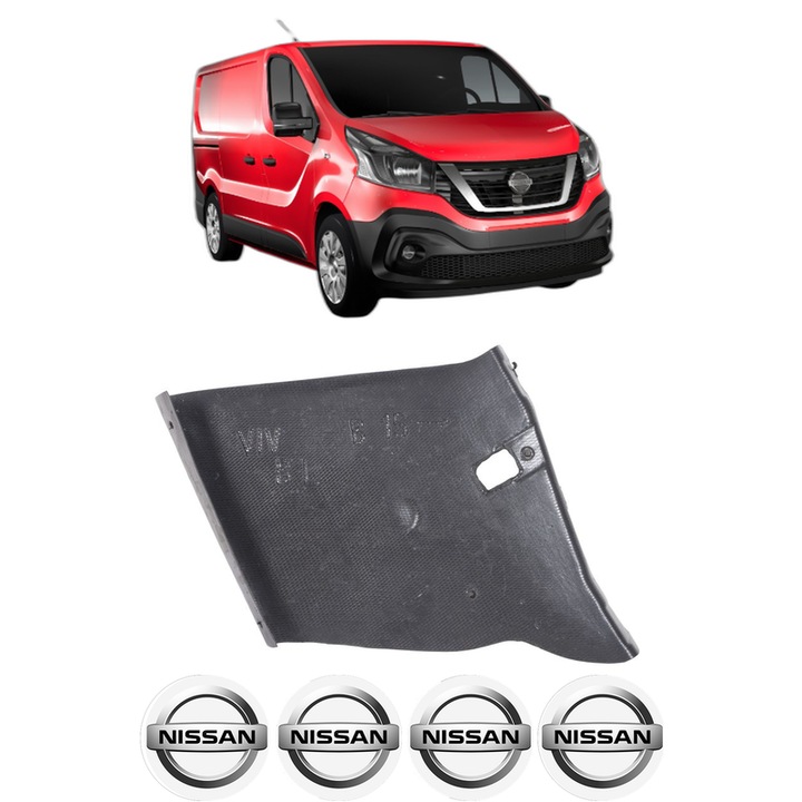 Scut motor NISSAN NV300 Van (X82) din 2016-2021, protectie auto, plastic, 4x Stickere auto cu NISSAN