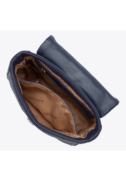 Дамска чанта WITTCHEN, мини чанта, екологична кожа, геометрична, синя, 100% екологична кожа