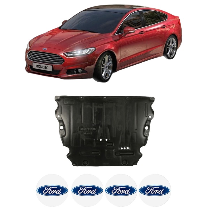 Scut motor FORD MONDEO V Hatchback (CE) din 2014-2019, protectie auto, plastic, 4x Stickere auto cu FORD