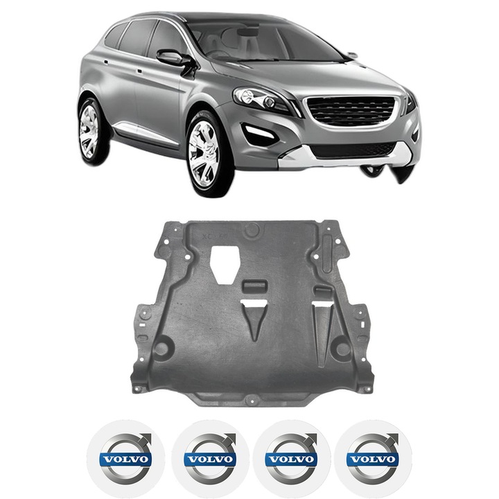 Scut motor VOLVO XC60 I VAN (156) din 2013-2017, protectie auto, plastic, 4x Stickere auto cu VOLVO