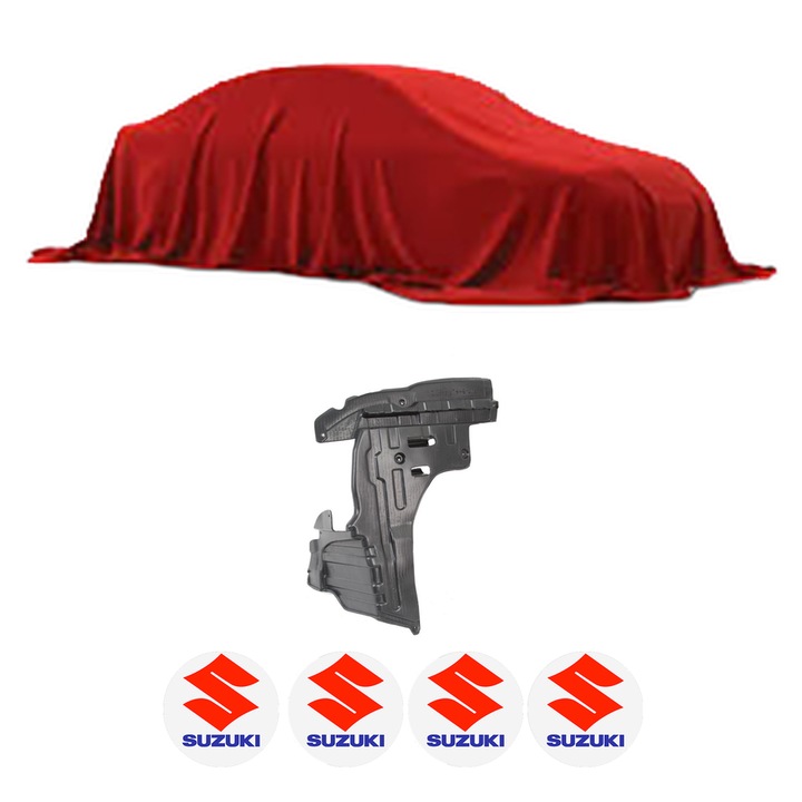 Scut motor SUZUKI SX4 (EY, GY) din 2006-2015, protectie auto, plastic, 4x Stickere auto cu SUZUKI