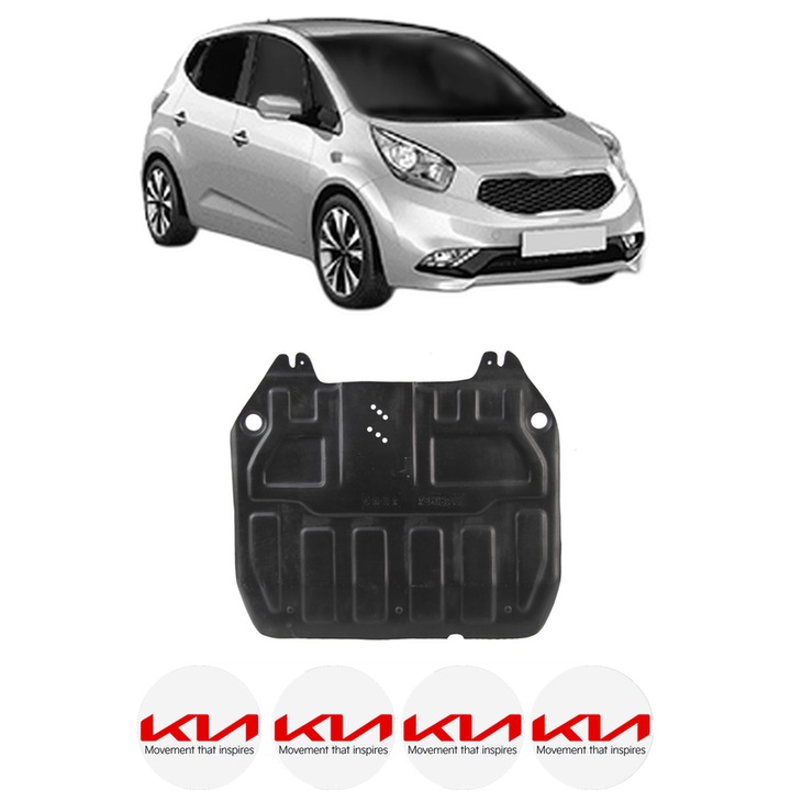 Scut motor KIA VENGA Hatchback Van (YN) din 2015, protectie auto, plastic, 4x Stickere auto cu KIA