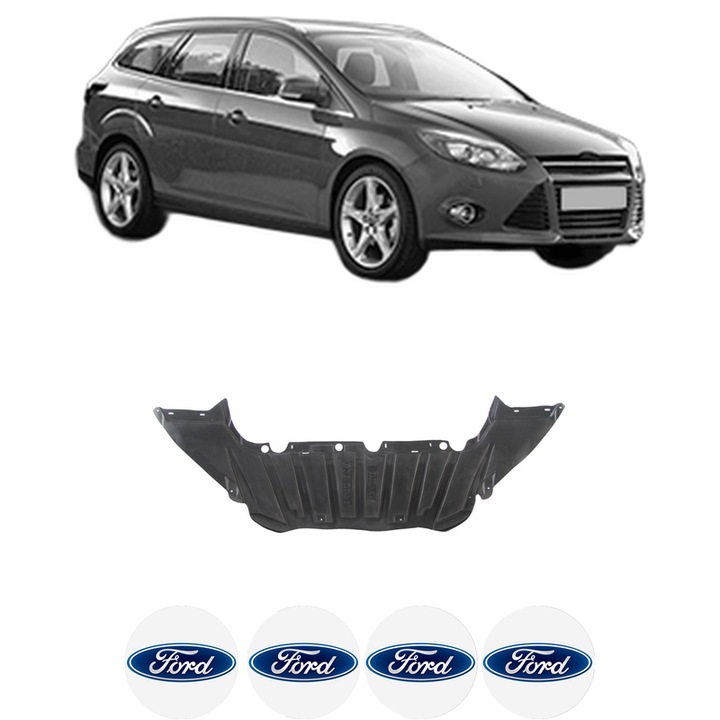 Scut bara FORD FOCUS III Turnier din 2010-2020, protectie auto, plastic, 4x Stickere auto cu FORD