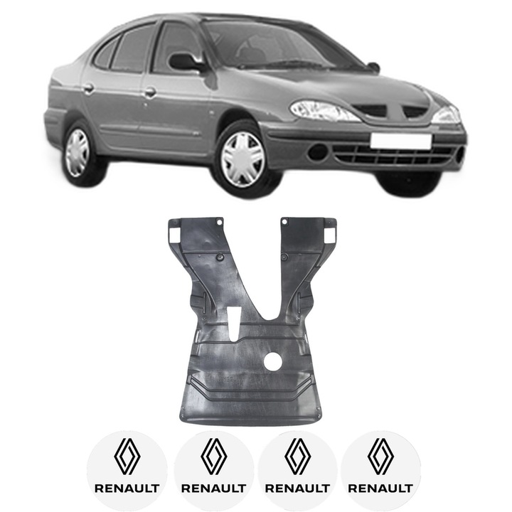 Scut motor RENAULT MEGANE I Classic (LA0/1_) din 1996-2008, protectie auto, plastic, 4x Stickere auto cu RENAULT