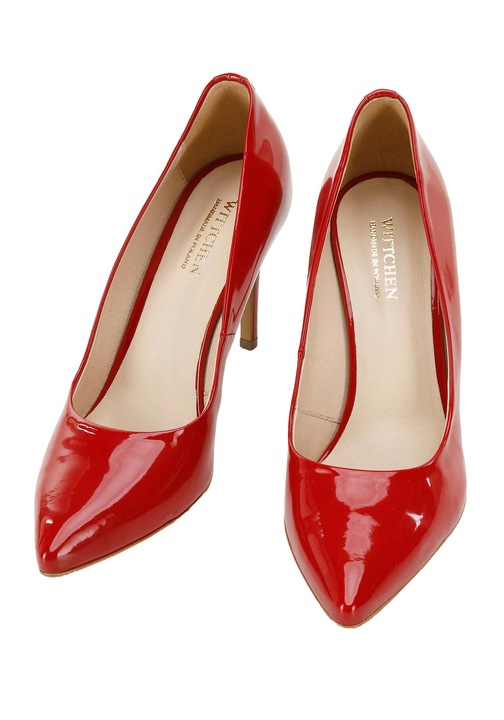 Pantofi dama, Wittchen, stiletto, clasic, piele lacuita, rosu, 35 EU