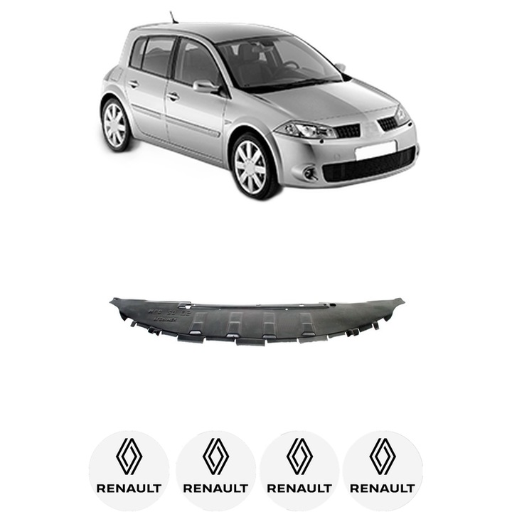 Scut bara RENAULT MEGANE II (BM0/1_, CM0/1_) din 2002-2011, protectie auto, plastic, 4x Stickere auto cu RENAULT