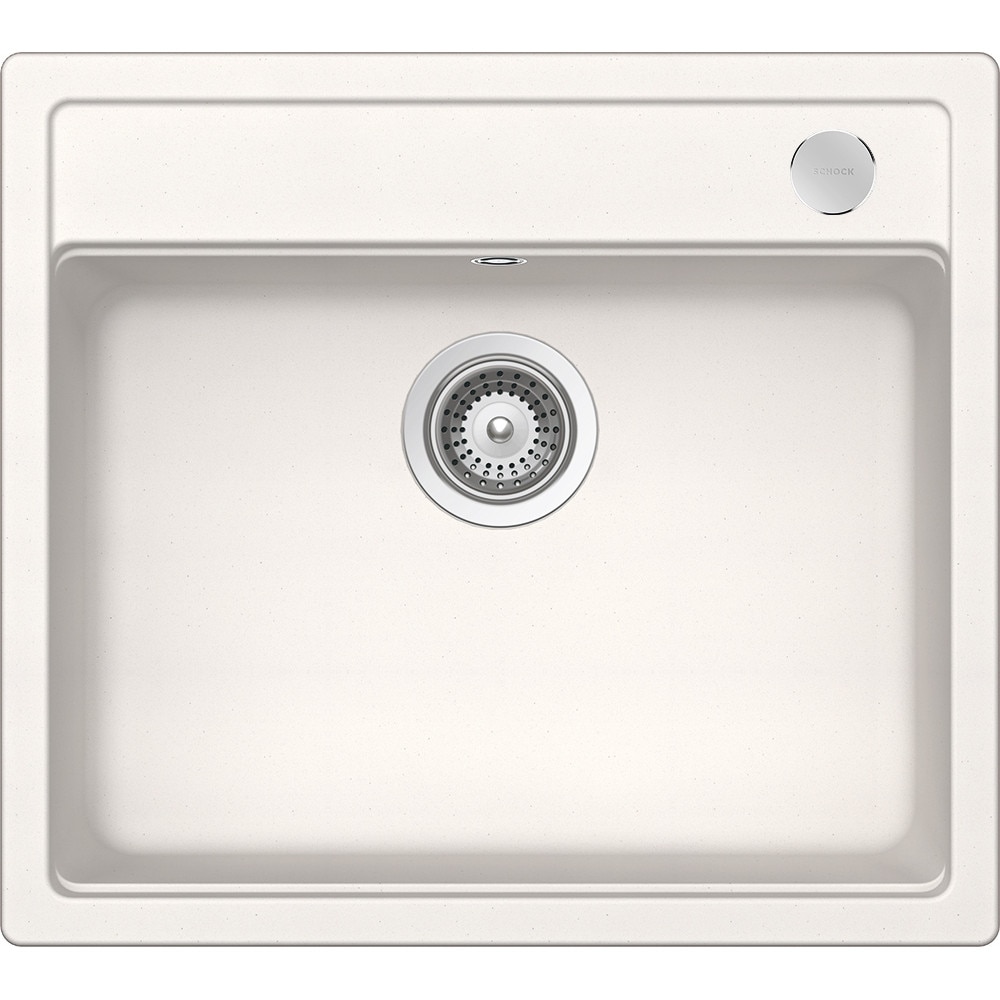 Chiuveta granit Schock Mono N-100 Polaris Cristadur 570 x 510 mm cu Sifon Automat, adancime cuva 180 mm, montare pe blat