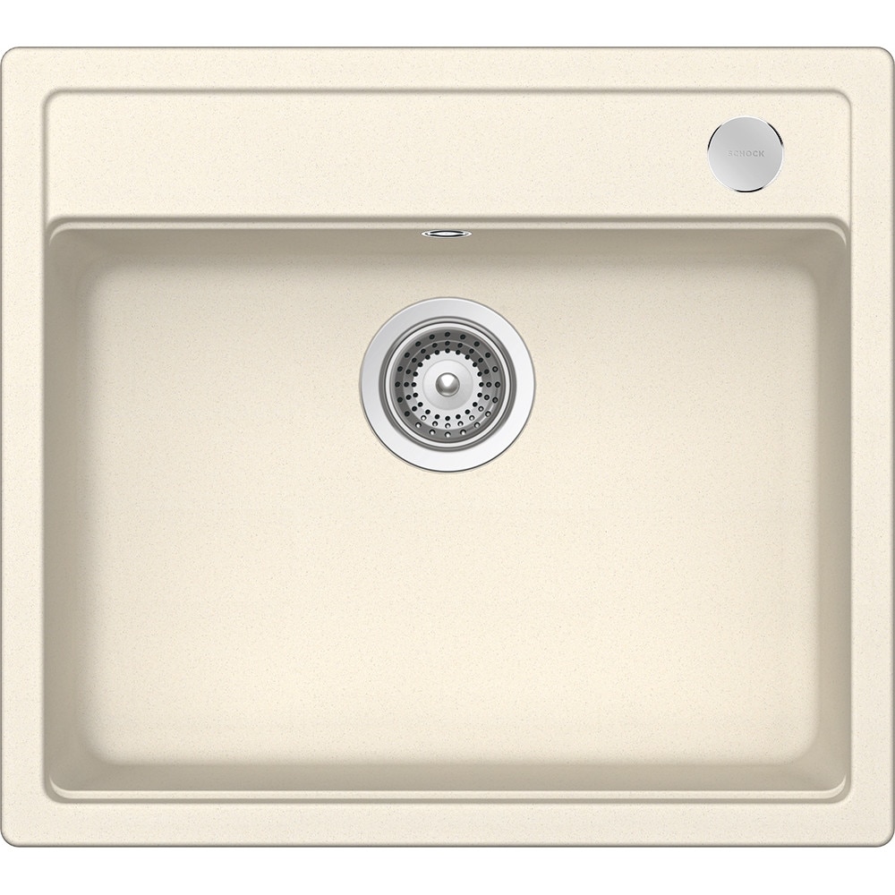 Chiuveta granit Schock Mono N-100 Magnolia Cristadur 570 x 510 mm cu Sifon Automat, adancime cuva 180 mm, montare pe blat