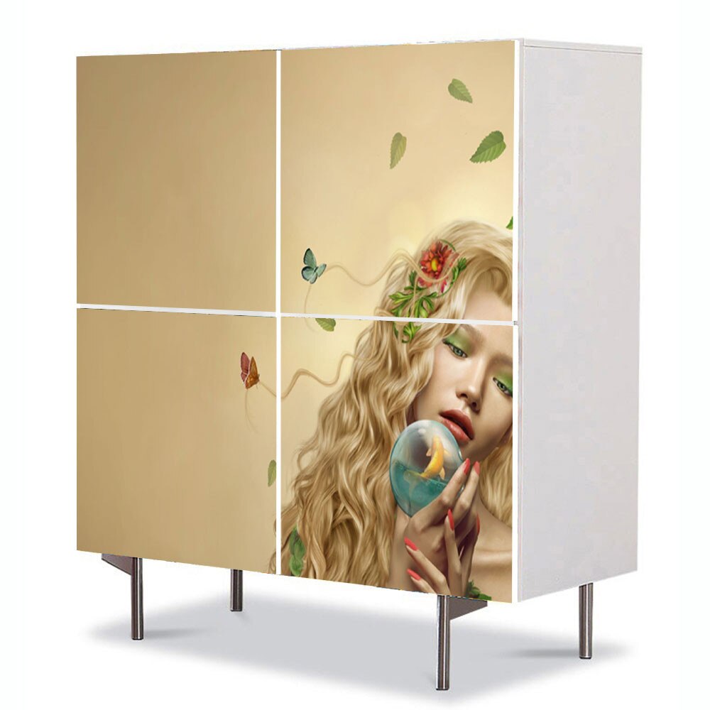 Comoda cu 4 Usi Art Work Peisaje Zeita primaverii, 84 x 84 cm