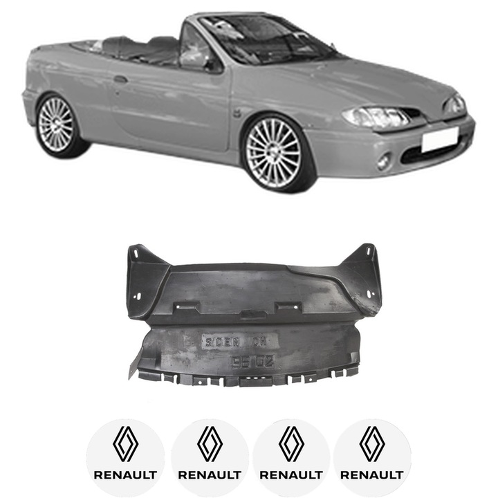 Scut bara RENAULT MEGANE I Cabriolet (EA0/1_) din 1996-2003, protectie auto, plastic, 4x Stickere auto cu RENAULT