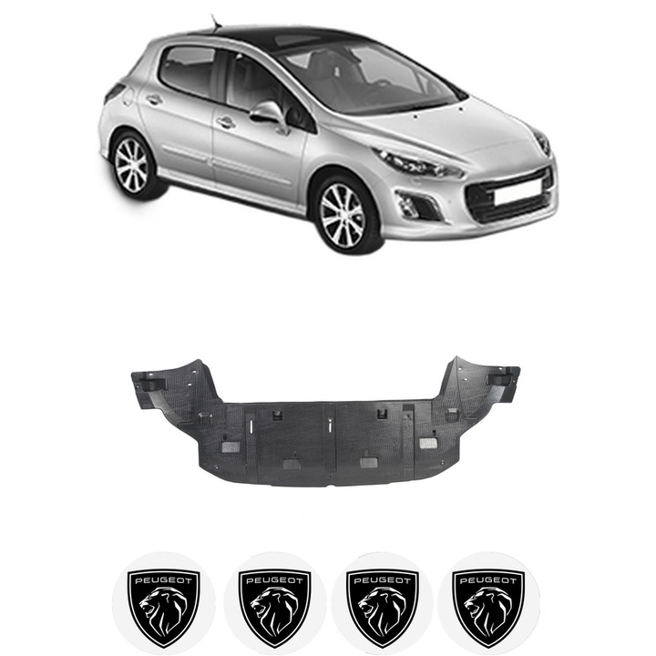 Scut bara PEUGEOT 308 I (4A_, 4C_) din 2007-2015, protectie auto, plastic, 4x Stickere auto cu PEUGEOT