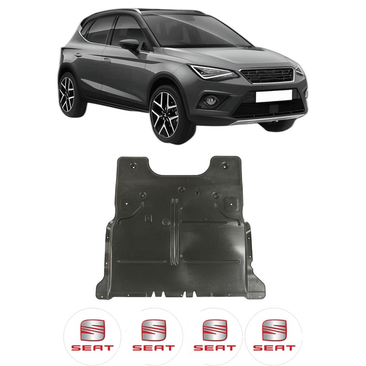 Scut motor SEAT ARONA (KJ7, KJP) din 2017, protectie auto, plastic, 4x Stickere auto cu SEAT
