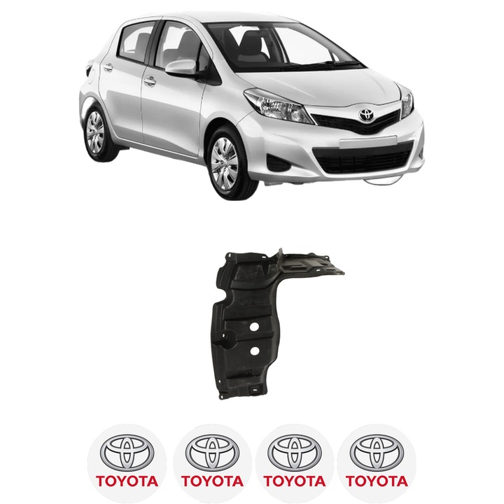 Scut motor TOYOTA YARIS (_P13_) din 2010-2020, protectie auto, plastic, 4x Stickere auto cu TOYOTA