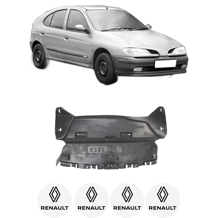 Scut bara RENAULT MEGANE I (BA0/1_) din 1996-2008, protectie auto, plastic, 4x Stickere auto cu RENAULT