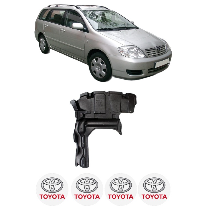 Scut motor TOYOTA COROLLA Estate (_E12_) din 2002-2007, protectie auto, plastic, 4x Stickere auto cu TOYOTA