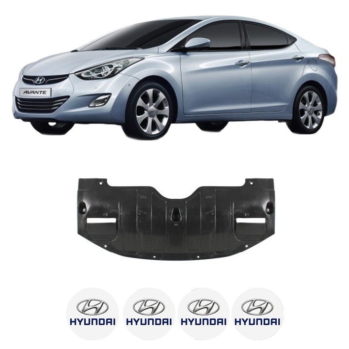 Scut motor HYUNDAI ELANTRA V Saloon (MD, UD) din 2010-2016, protectie auto, plastic, 4x Stickere auto cu HYUNDAI