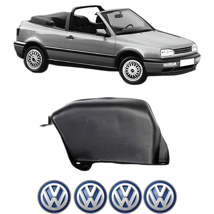 Scut motor Volkswagen GOLF III Cabriolet (1E7) din 1993-1998, protectie auto, plastic, 4x Stickere auto cu Volkswagen