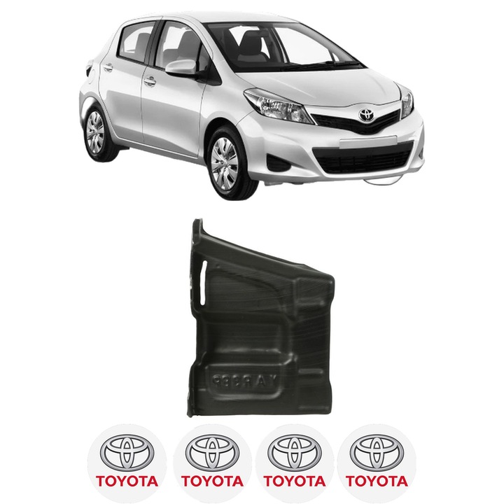 Scut motor TOYOTA YARIS (_P13_) din 2010-2020, protectie auto, plastic, 4x Stickere auto cu TOYOTA