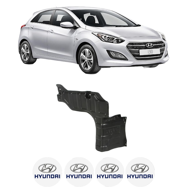 Scut motor HYUNDAI i30 (GD) din 2011-2016, protectie auto, plastic, 4x Stickere auto cu HYUNDAI