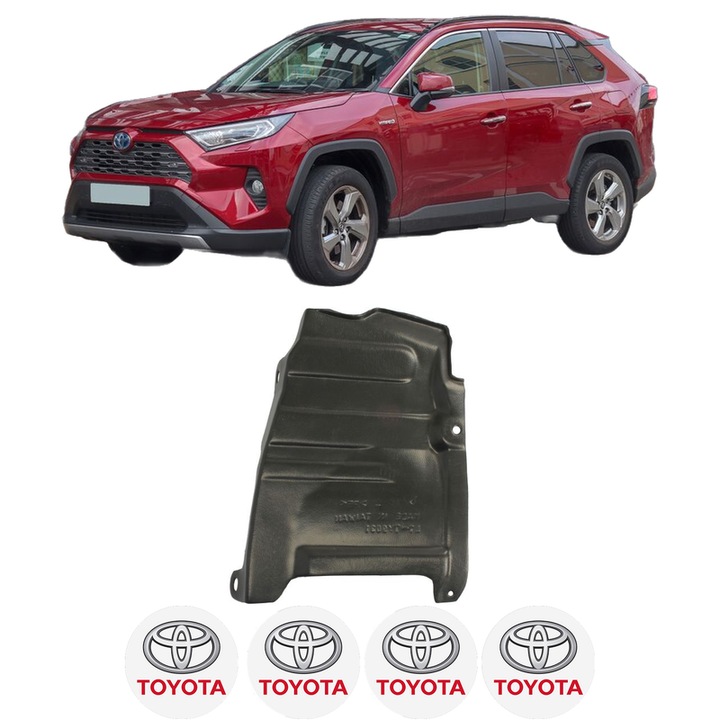 Scut motor TOYOTA RAV 4 IV (_A4_) din 2012-2019, protectie auto, plastic, 4x Stickere auto cu TOYOTA