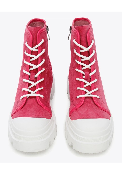 Ghete dama Wittchen, nubuc, talpa groasa, roz, piele naturala, 37 EU