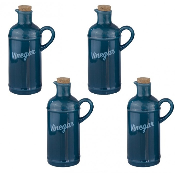 Set 4 sticle din portelan HELLA BLUE pentru otet 430ml