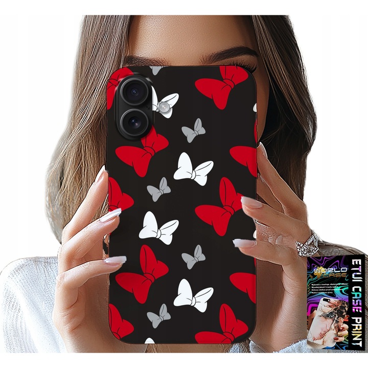 Tok iPhone 16 Plus-hoz, World Case, piros és fehér, szilikon