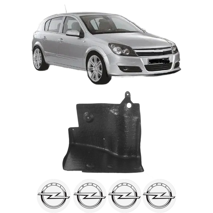 Scut motor OPEL ASTRA H (A04) din 2006-2014, protectie auto, plastic, 4x Stickere auto cu OPEL