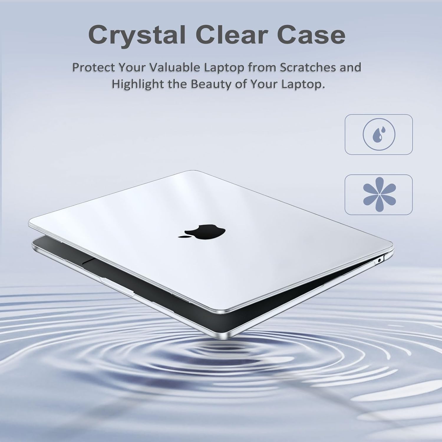 Carcasa transparenta laptop, pentru MacBook Air 13 inch, set cu protectie pentru ecran si capac pentru tastatura, dimensiuni 12x8.5x0.46 inch