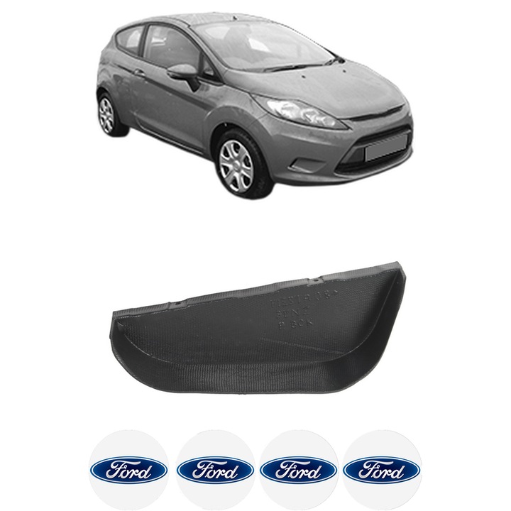 Scut motor FORD FIESTA VI (CB1, CCN) din 2008-2018, protectie auto, plastic, 4x Stickere auto cu FORD