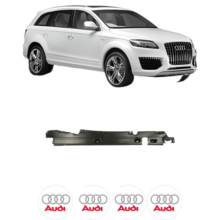 Scut motor AUDI Q7 Van (4LB) din 2007-2015, protectie auto, plastic, 4x Stickere auto cu AUDI