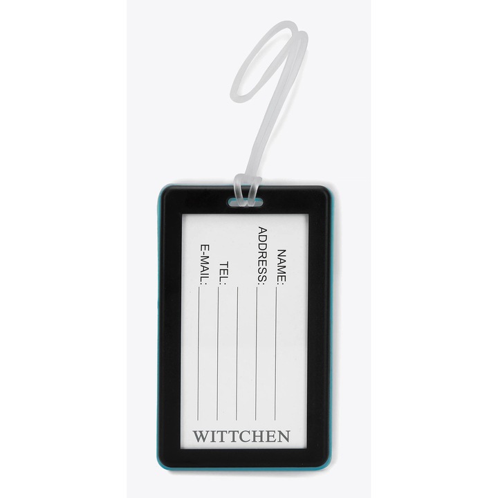 Идентификатор за багаж WITTCHEN, геометричен, синьо-черен, 10,5x6,5см