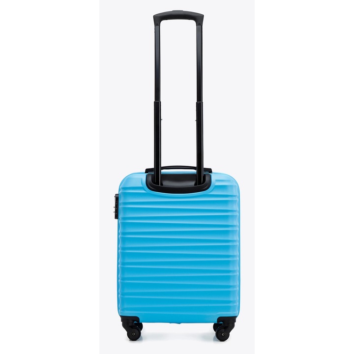 Troler WITTCHEN Groove, ABS, 360° roti, albastru, dimensiuni aproximative.