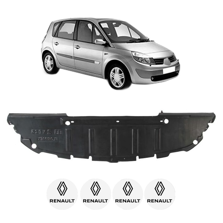 Scut bara RENAULT SCENIC II (JM0/1_) din 2003-2009, protectie auto, plastic, 4x Stickere auto cu RENAULT