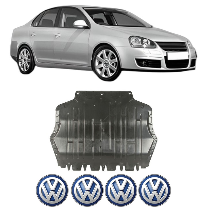 Scut motor Volkswagen JETTA III (1K2) din 2004-2010, protectie auto, plastic, 4x Stickere auto cu Volkswagen