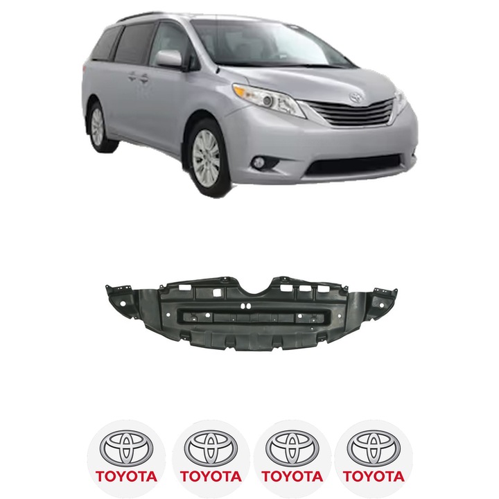 Scut bara TOYOTA SIENNA din 2010-2020, protectie auto, plastic, 4x Stickere auto cu TOYOTA