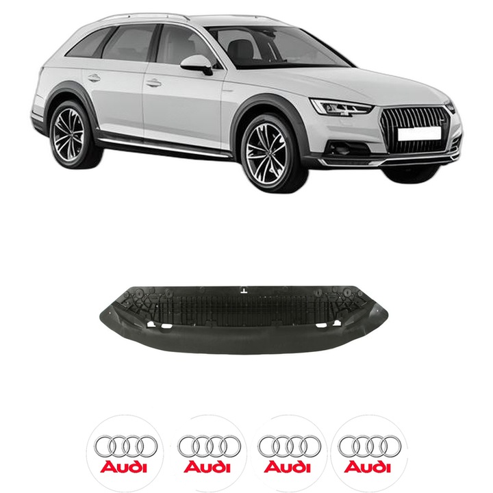 Scut bara AUDI A4 Allroad B9 (8WH, 8WJ) din 2016-2020, protectie auto, plastic, 4x Stickere auto cu AUDI