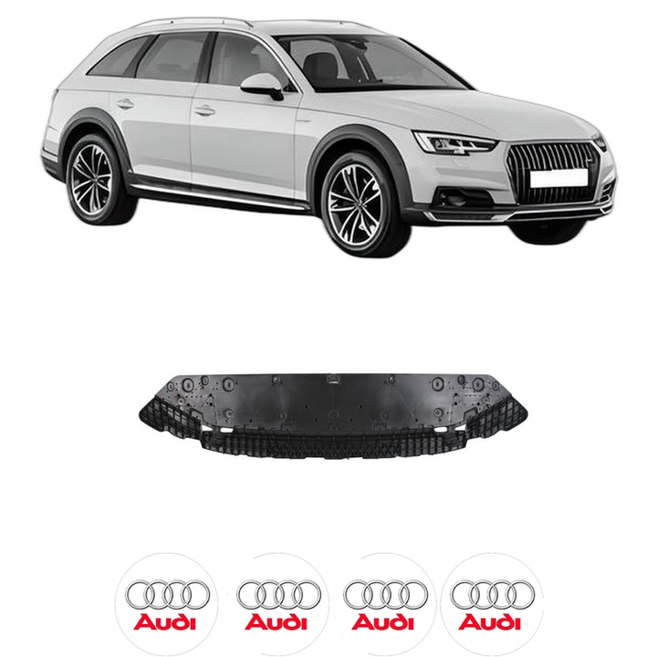 Scut bara AUDI A4 Allroad B9 (8WH, 8WJ) din 2016-2020, protectie auto, plastic, 4x Stickere auto cu AUDI