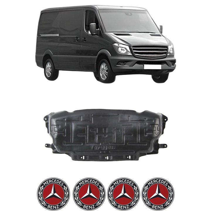 Scut bara MERCEDES-BENZ SPRINTER 4, 6-t Van (B906) din 2006-2018, protectie auto, plastic, 4x Stickere auto cu MERCEDES-BENZ