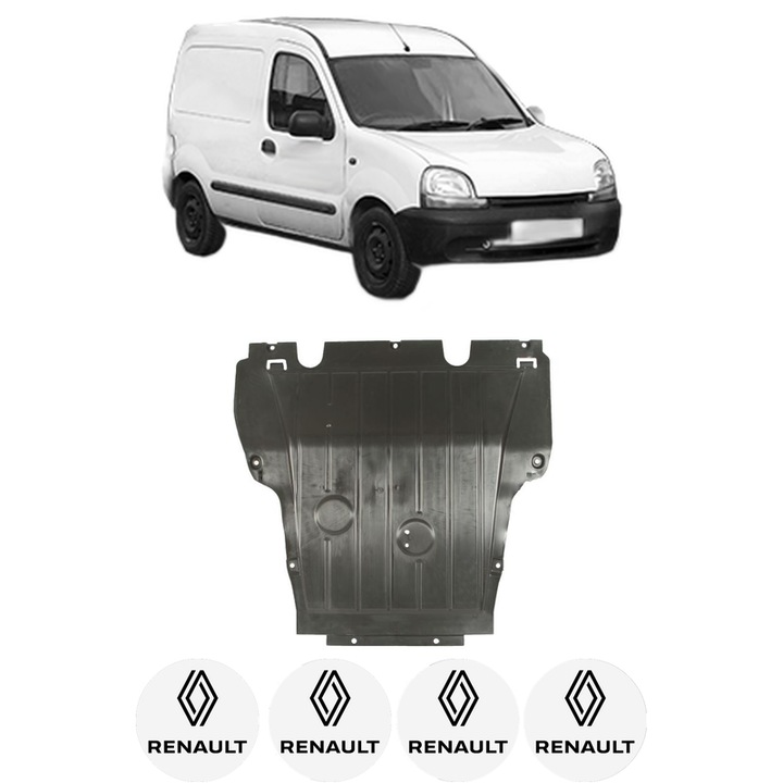 Scut motor RENAULT KANGOO Express (FC0/1_) din 1997-2008, protectie auto, plastic, 4x Stickere auto cu RENAULT