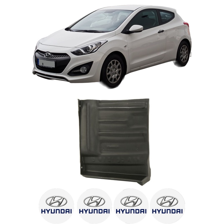 Scut motor HYUNDAI i30 Coupe din 2013-2017, protectie auto, plastic, 4x Stickere auto cu HYUNDAI