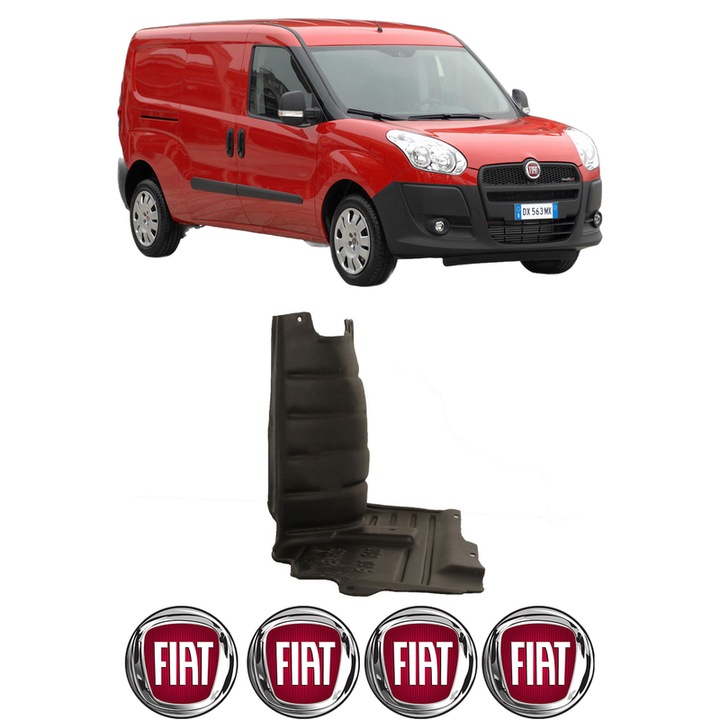 Scut motor FIAT DOBLO Cargo (263_) din 2010-2023, protectie auto, plastic, 4x Stickere auto cu FIAT