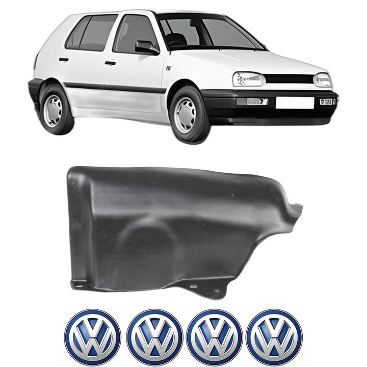 Scut motor Volkswagen GOLF III (1H1) din 1991-1997, protectie auto, plastic, 4x Stickere auto cu Volkswagen