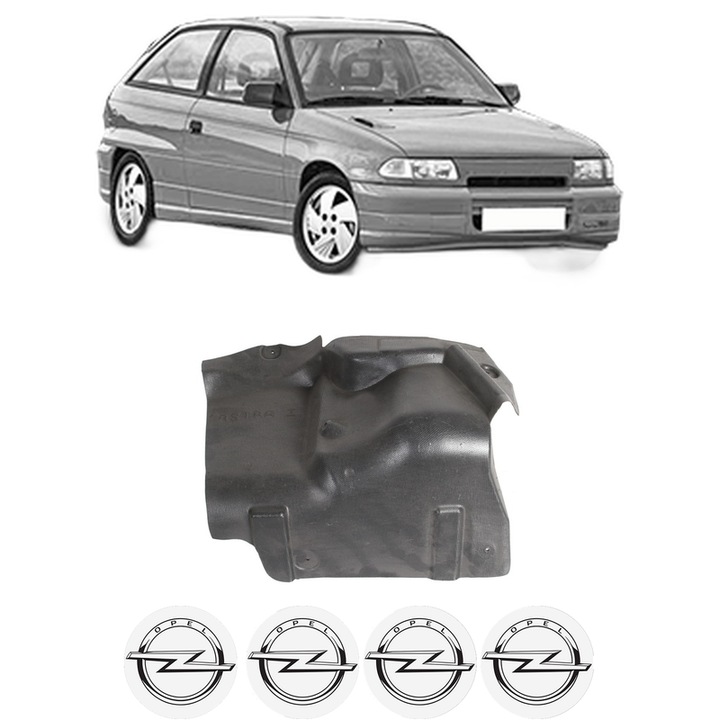 Scut motor OPEL ASTRA F Hatchback (T92) din 1991-1999, protectie auto, plastic, 4x Stickere auto cu OPEL