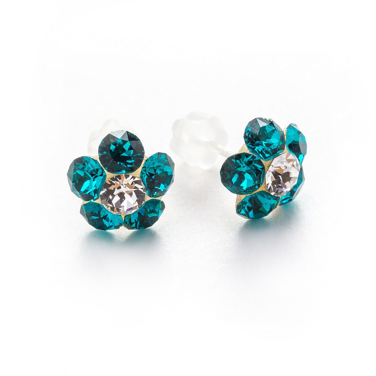 Cercei Argint DaviCrystals cu cristale floare s