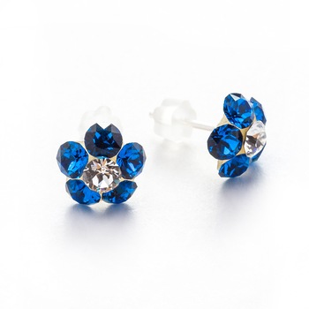Cercei Argint DaviCrystals cu cristale floare s Cercei Argint DaviCrystals cu cristale floare s