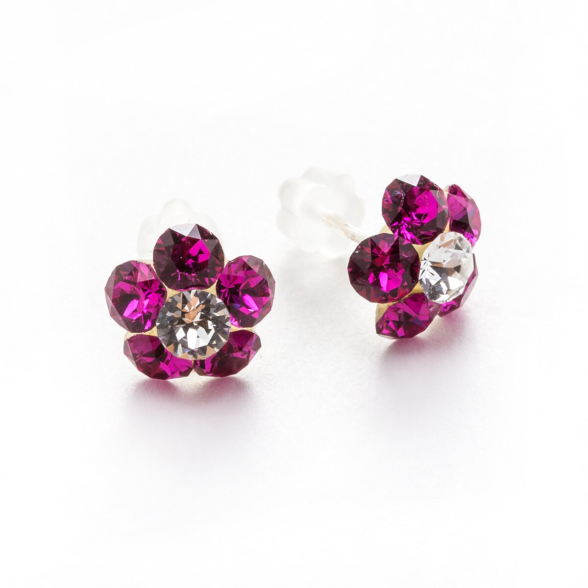 Cercei Argint DaviCrystals cu cristale floare s