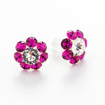 Cercei Argint DaviCrystals cu cristale floare m Cercei Argint DaviCrystals cu cristale floare m