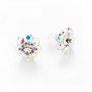 Cercei Argint DaviCrystals cu cristale floare m Cercei Argint DaviCrystals cu cristale floare m
