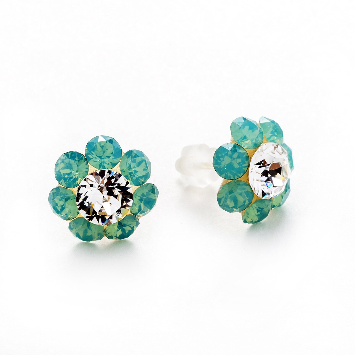 Cercei Argint DaviCrystals cu cristale floare m